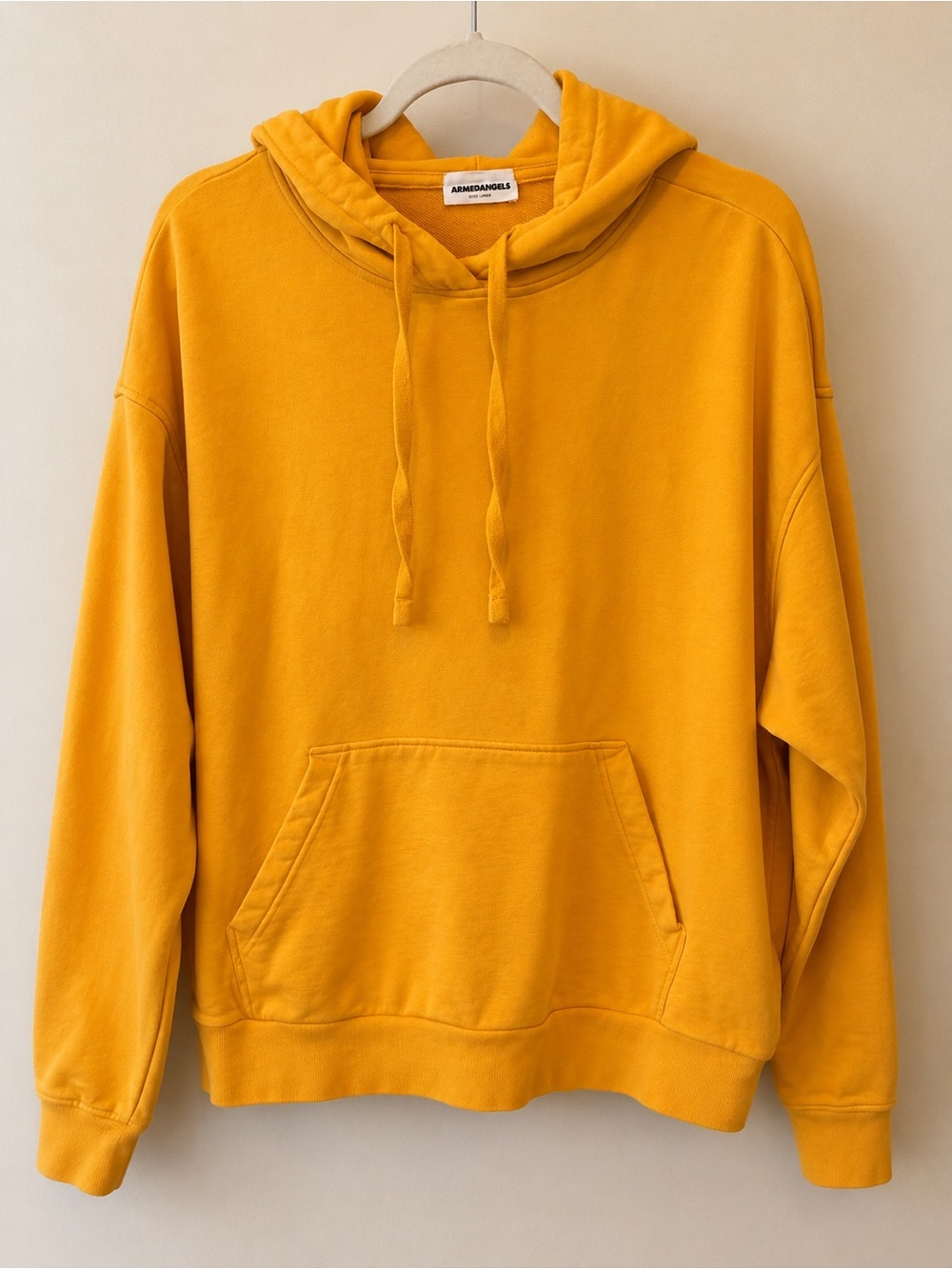 ARMEDANGELS Organic Cotton Yellow Hoodie Sweatshirt Size Large NWOT Sustainable